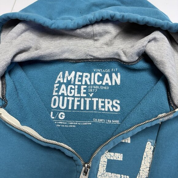 American Eagle Outfitters Hoodie Sweatshirt Womens Large 22.5x27 Prepcore - Picture 9 of 13